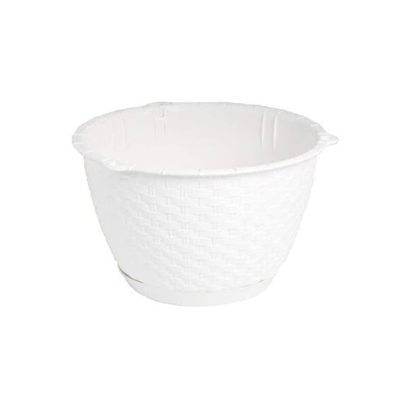 პლასტმასის ქოთანი სადგამით თეთრი 215მმ DRLWS S449