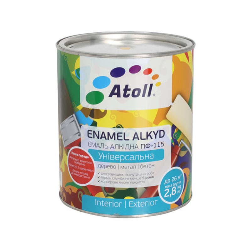 2.6კგ ემალის საღებავი ყვითელი ATOLL ПФ-115