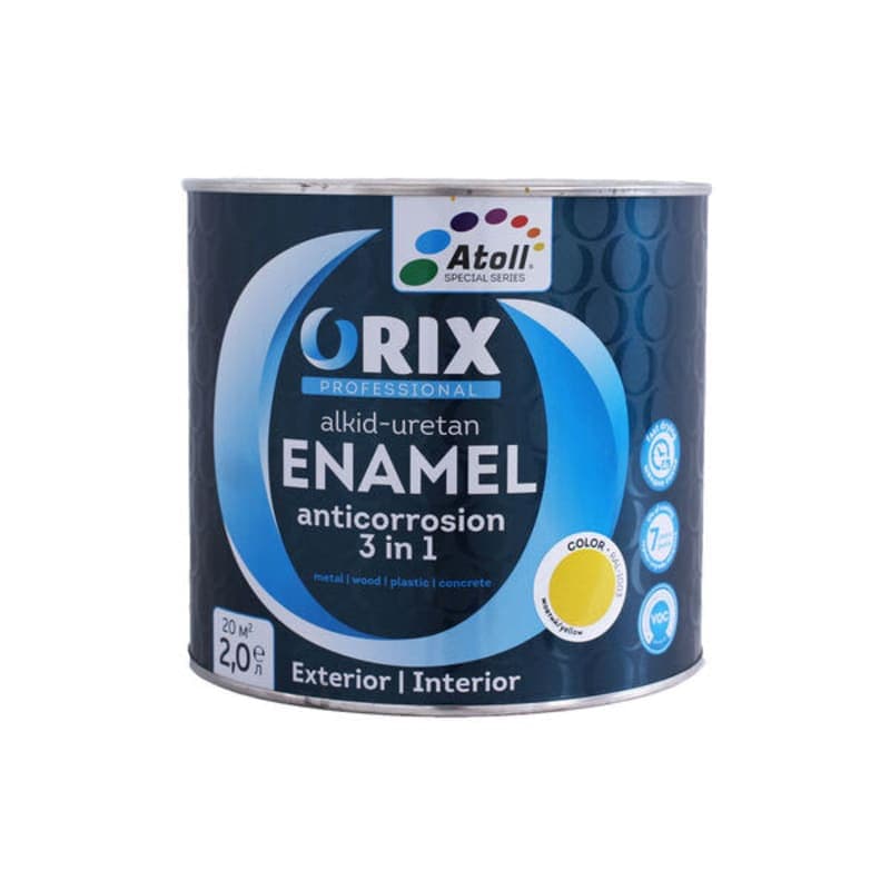 2.4კგ ანტიკოროზიული საღებავი ყვითელი ORIX RAL 1003