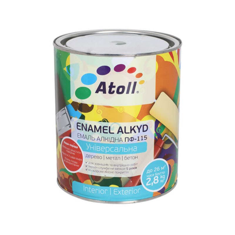 2.6კგ ემალის საღებავი ზურმუხტი ATOLL ПФ-115