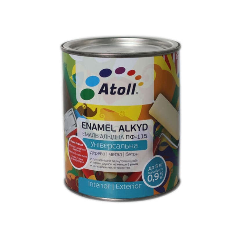 0.8კგ ემალის საღებავი ნაცრისფერი ATOLL ПФ-115