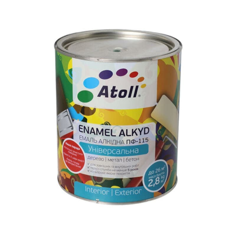 2.6კგ ემალის საღებავი მწვანე ATOLL ПФ-115