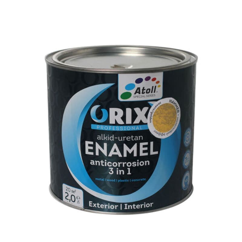 2კგ ანტიკოროზიული საღებავი ოქროსფერი ORIX HAMMER