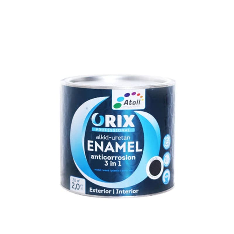 2.4კგ ანტიკოროზიული საღებავი შავი ORIX RAL 9011