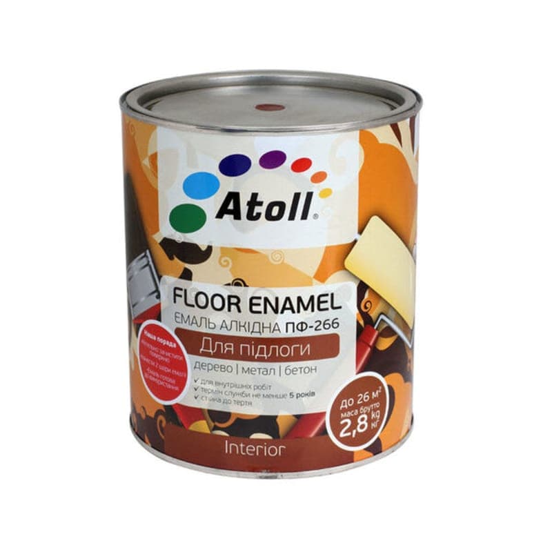 2.6კგ საღებავი მოწითალო ყავისფერი ATOLL ПФ-266