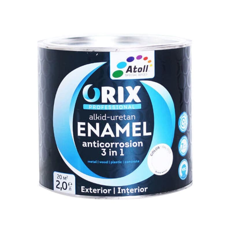 2.4კგ ანტიკოროზიული საღებავი თეთრი ORIX RAL 9010