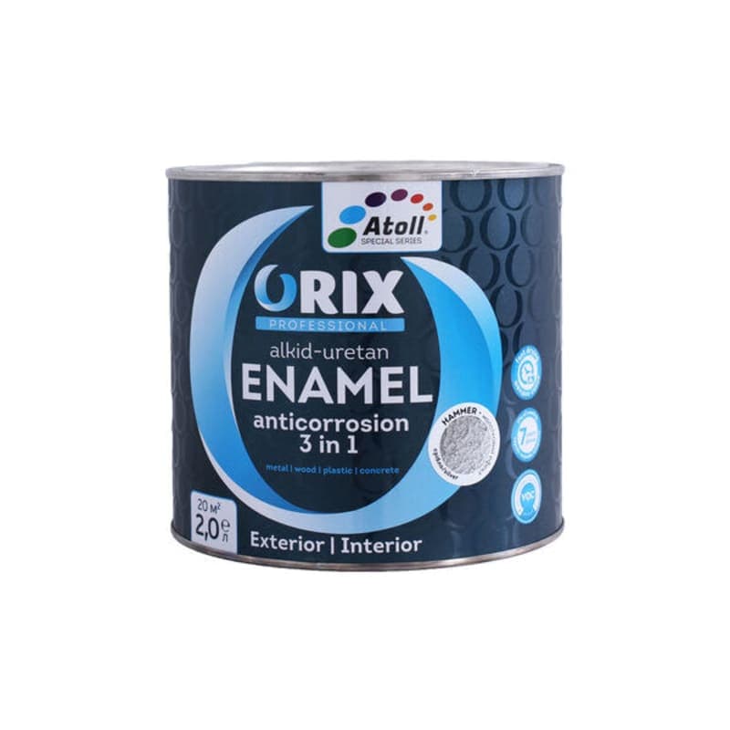 2კგ ანტიკოროზიული საღებავი ვერცხლისფერი ORIX HAMMER